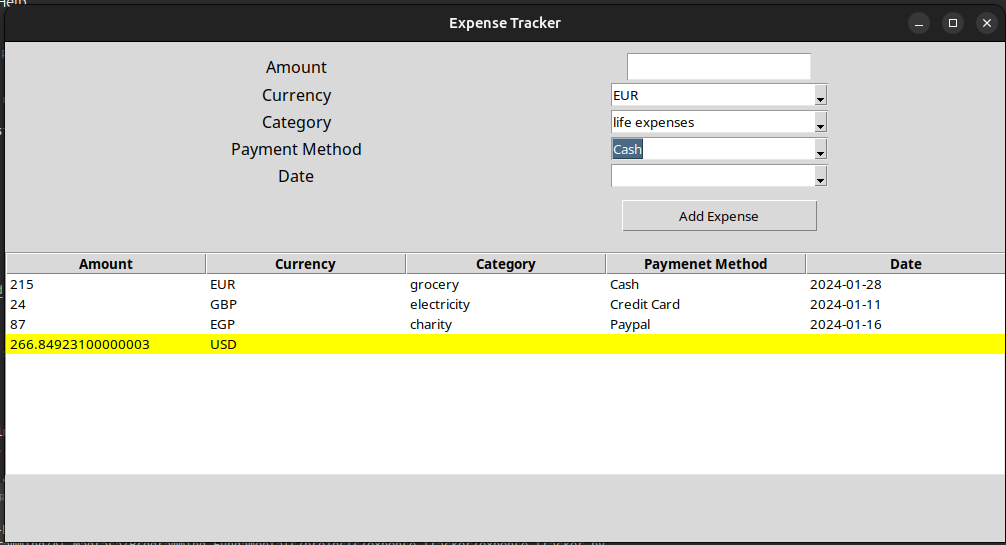 Expense tracker